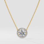 1 ct Halo Solitaire Necklace