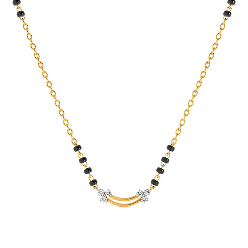 rhemadiamonds products (40) Twin Blossom 9KT Gold Laboratory Grown Diamond Mangalsutra - Image 1